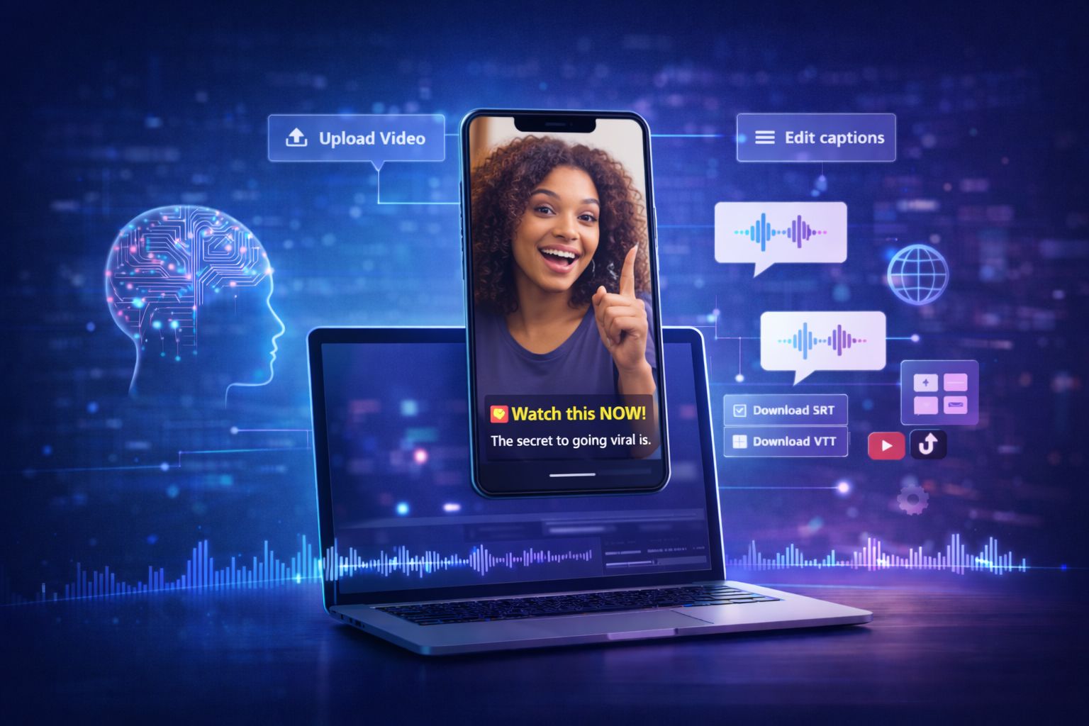 Create accurate captions in minutes using AI tools